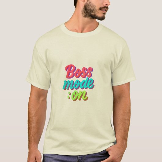 Boss Mode On Men’s T-Shirt – Motivational Power Te Tシャツ (正面)