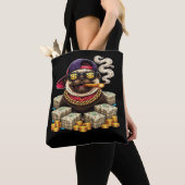 Boss Pug — Bling Pug with Cash & Cigar" トートバッグ (クローズアップ)