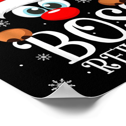 Boss Reindeer Christmas Family Matching Group Funn ポスター (角)