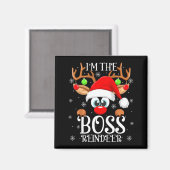 Boss Reindeer Christmas Family Matching Group Funn マグネット (正面/裏面)