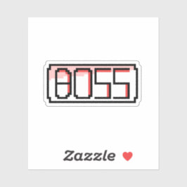 "BOSS" Retro font シール