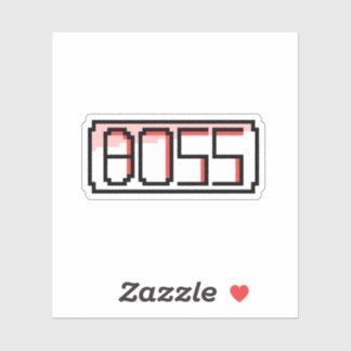 "BOSS" Retro font シール