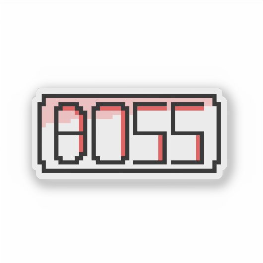 "BOSS" Retro font シール (正面)
