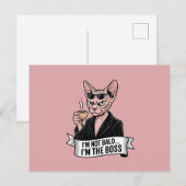 Boss Sphynx Cat Coffee Artwork シーズンポストカード (正面/裏面)