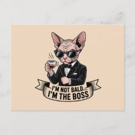 Boss Sphynx Cat Coffee Illustration ポストカード