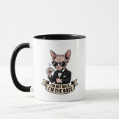 Boss Sphynx Cat Coffee Illustration マグカップ (左)