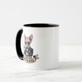 Boss Sphynx Cat Coffee Illustration マグカップ (正面左)