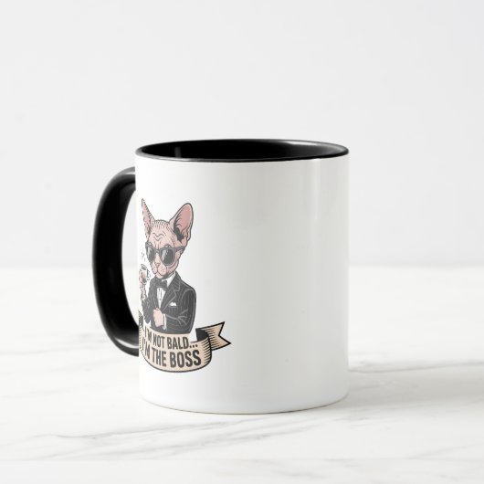 Boss Sphynx Cat Coffee Illustration マグカップ (正面左)