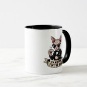 Boss Sphynx Cat Coffee Illustration マグカップ (正面右)