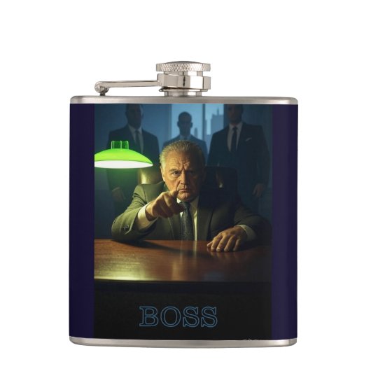 Boss w text wrapped flask フラスク (正面)