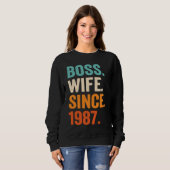 Boss Wife Since 1987 36th wedding anniversary スウェットシャツ (正面フル)
