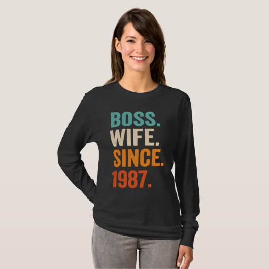 Boss Wife Since 1987 36th wedding anniversary Tシャツ (正面フル)