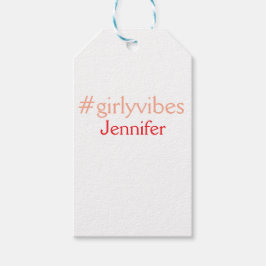 Bossbabeハッシュタグライトピンク追加name girlボス ギフトタグ