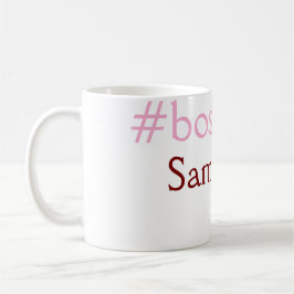 Bossbabeハッシュタグライトピンク追加name girlボス コーヒーマグカップ