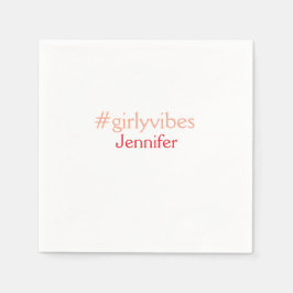 Bossbabeハッシュタグライトピンク追加name girlボス スタンダードカクテルナプキン