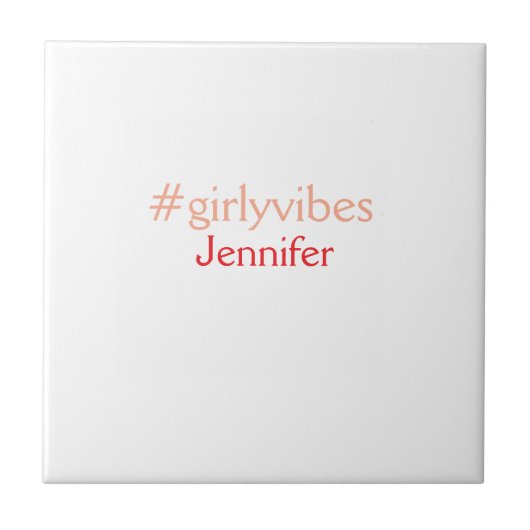 Bossbabeハッシュタグライトピンク追加name girlボス タイル (正面)