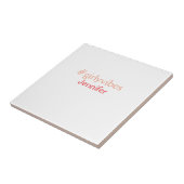 Bossbabeハッシュタグライトピンク追加name girlボス タイル (側面)