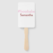 Bossbabeハッシュタグライトピンク追加name girlボス ハンドファン (裏面)