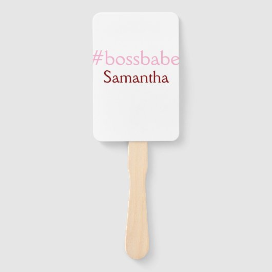 Bossbabeハッシュタグライトピンク追加name girlボス ハンドファン (正面)