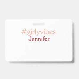 Bossbabeハッシュタグライトピンク追加name girlボス バッジ