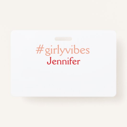 Bossbabeハッシュタグライトピンク追加name girlボス バッジ (正面)