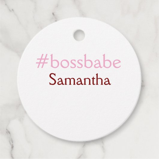 Bossbabeハッシュタグライトピンク追加name girlボス フェイバータグ (正面)