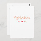 Bossbabeハッシュタグライトピンク追加name girlボス ポストカード (正面/裏面)