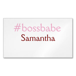 Bossbabeハッシュタグライトピンク追加name girlボス マグネット名刺