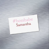 Bossbabeハッシュタグライトピンク追加name girlボス マグネット名刺 (インサイチュ)