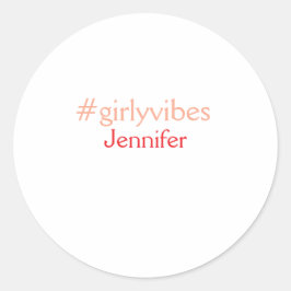 Bossbabeハッシュタグライトピンク追加name girlボス ラウンドシール