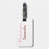 Bossbabeハッシュタグライトピンク追加name girlボス ラゲッジタグ (裏面縦)