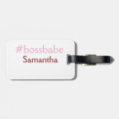Bossbabeハッシュタグライトピンク追加name girlボス ラゲッジタグ (裏面横)
