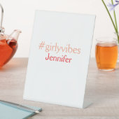 Bossbabeハッシュタグライトピンク追加name girlボス 台座サイン (インサイチュ)