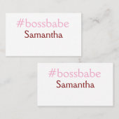 Bossbabeハッシュタグライトピンク追加name girlボス 名刺 (正面/裏面)