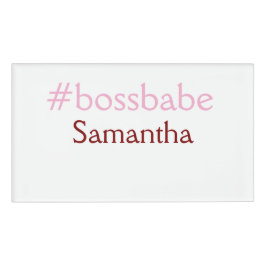 Bossbabeハッシュタグライトピンク追加name girlボス 名札