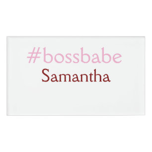 Bossbabeハッシュタグライトピンク追加name girlボス 名札