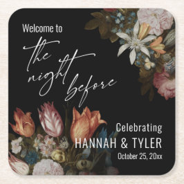 Bosschaertの「花をガラスに」前夜 スクエアペーパーコースター