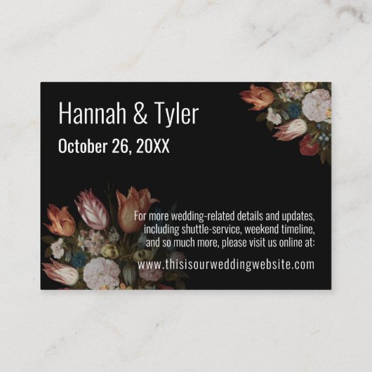 Bosschaertの「花をガラスに」宿泊施設 エンクロージャーカード (裏面)