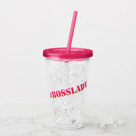 #Bosslady -おもしろいガールパワー引用文 アクリルタンブラー