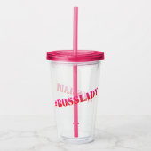 #Bosslady -おもしろいガールパワー引用文 アクリルタンブラー (正面)