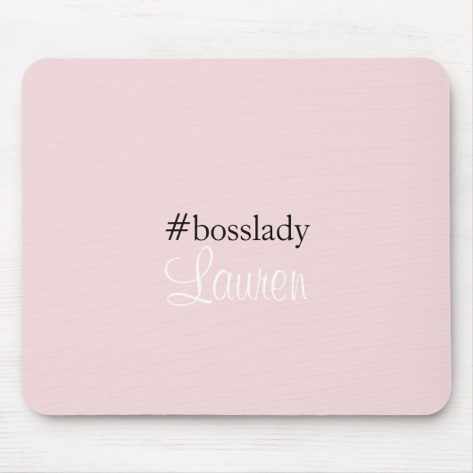 #Bosslady |ピンク |書道 |名前をカスタムする マウスパッド (正面)