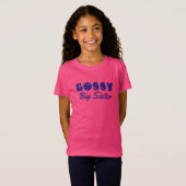 「BOSSY Big Sester」おもしろい、ブルー・文字 Tシャツ (正面フル)