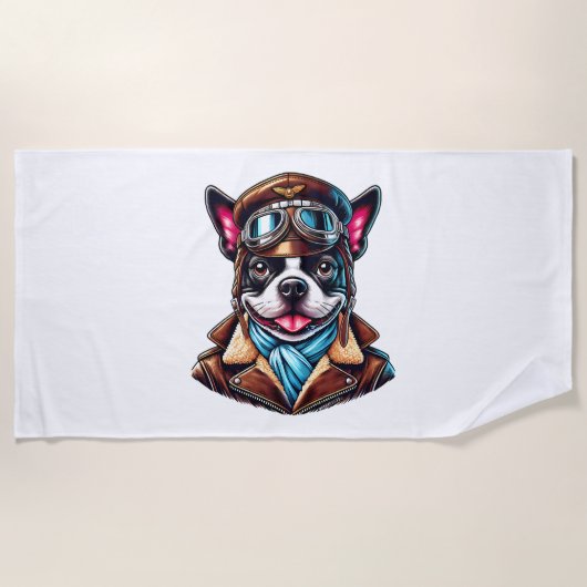 Bostie Pilot Design ビーチタオル (正面)