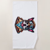 Bostie Pilot Design ビーチタオル (正面)