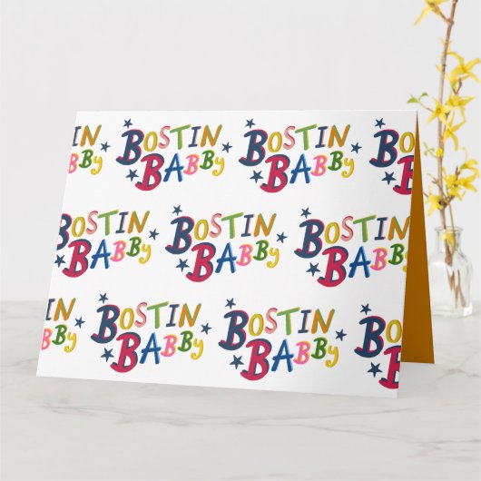 BOSTIN BABBYブラックカントリーワード新生児カード カード (黄色い花)