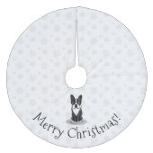 Boston カッコいい Terrier with Sunglasses (黒) フリース ツリースカート (正面)