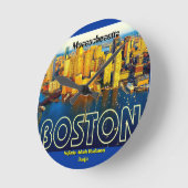 boston 2, Massachusetts - Customized ラウンド壁時計 (傾斜)