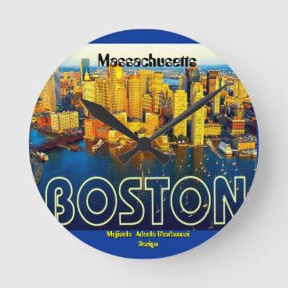 boston 2, Massachusetts - Customized ラウンド壁時計