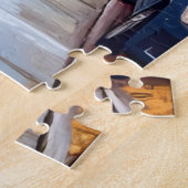 Boston Autumn Brownstones Pumpkin Watercolor ジグソーパズル (側面)