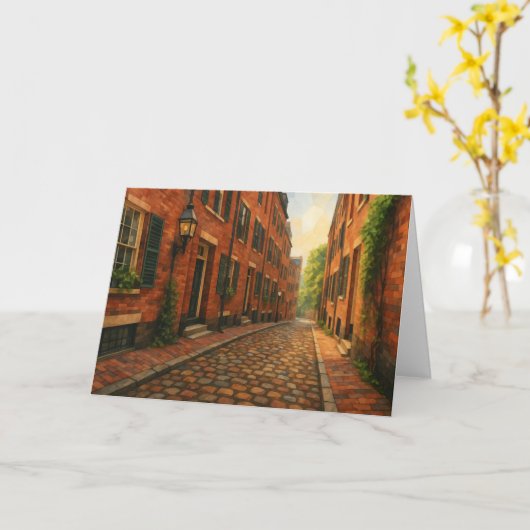 Boston Beacon Hill Watercolor Card カード (黄色い花)